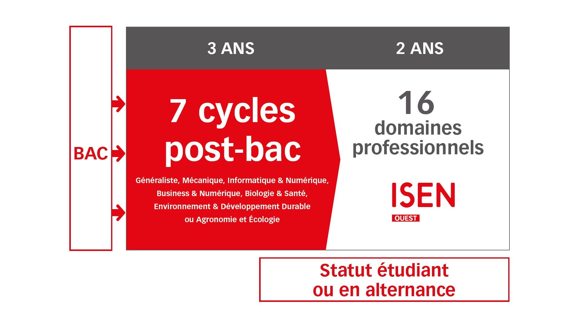 Schéma des études ISEN Ouest - Formations post-bac